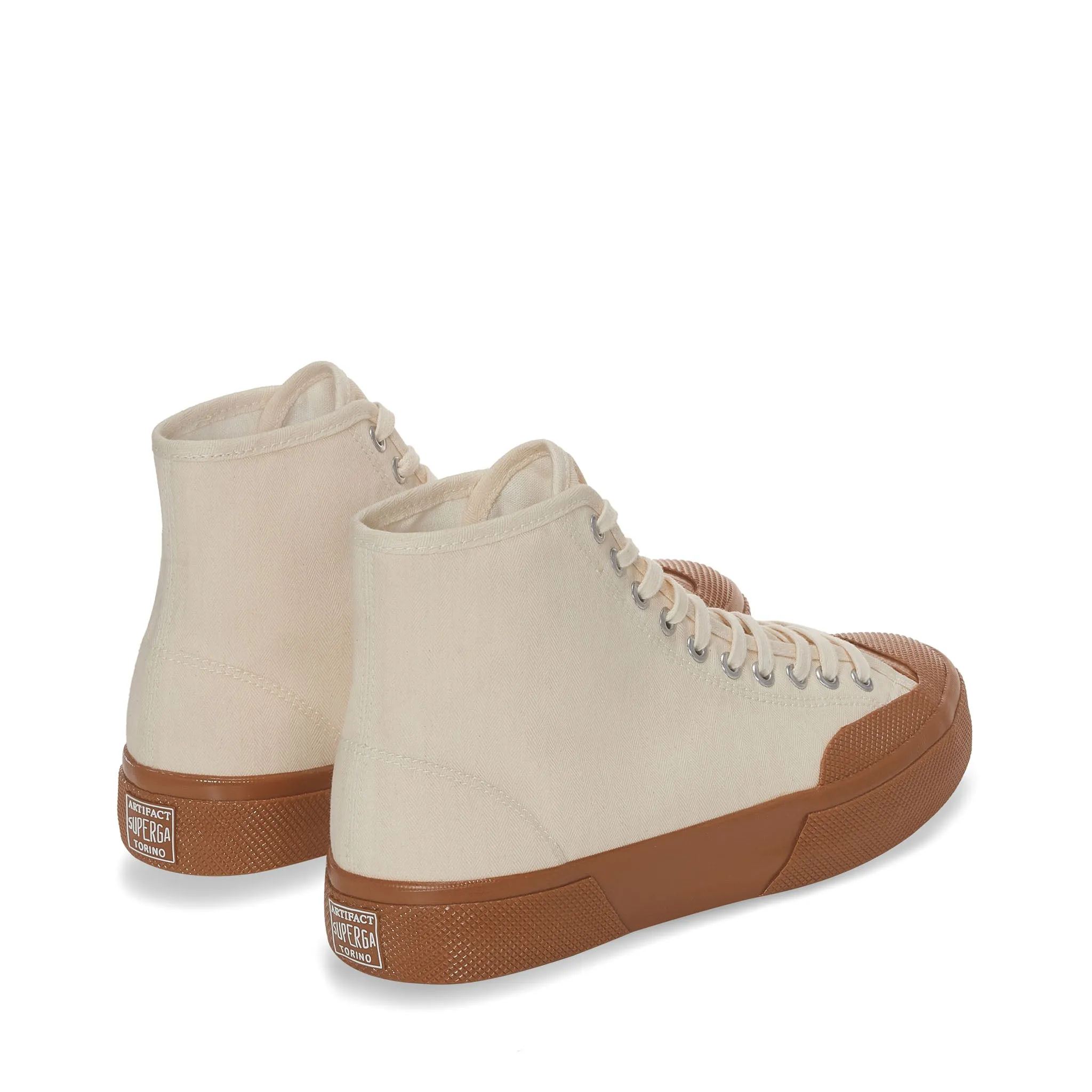 2433 Twisted Herringbone Sneakers - Off White Amber Brown