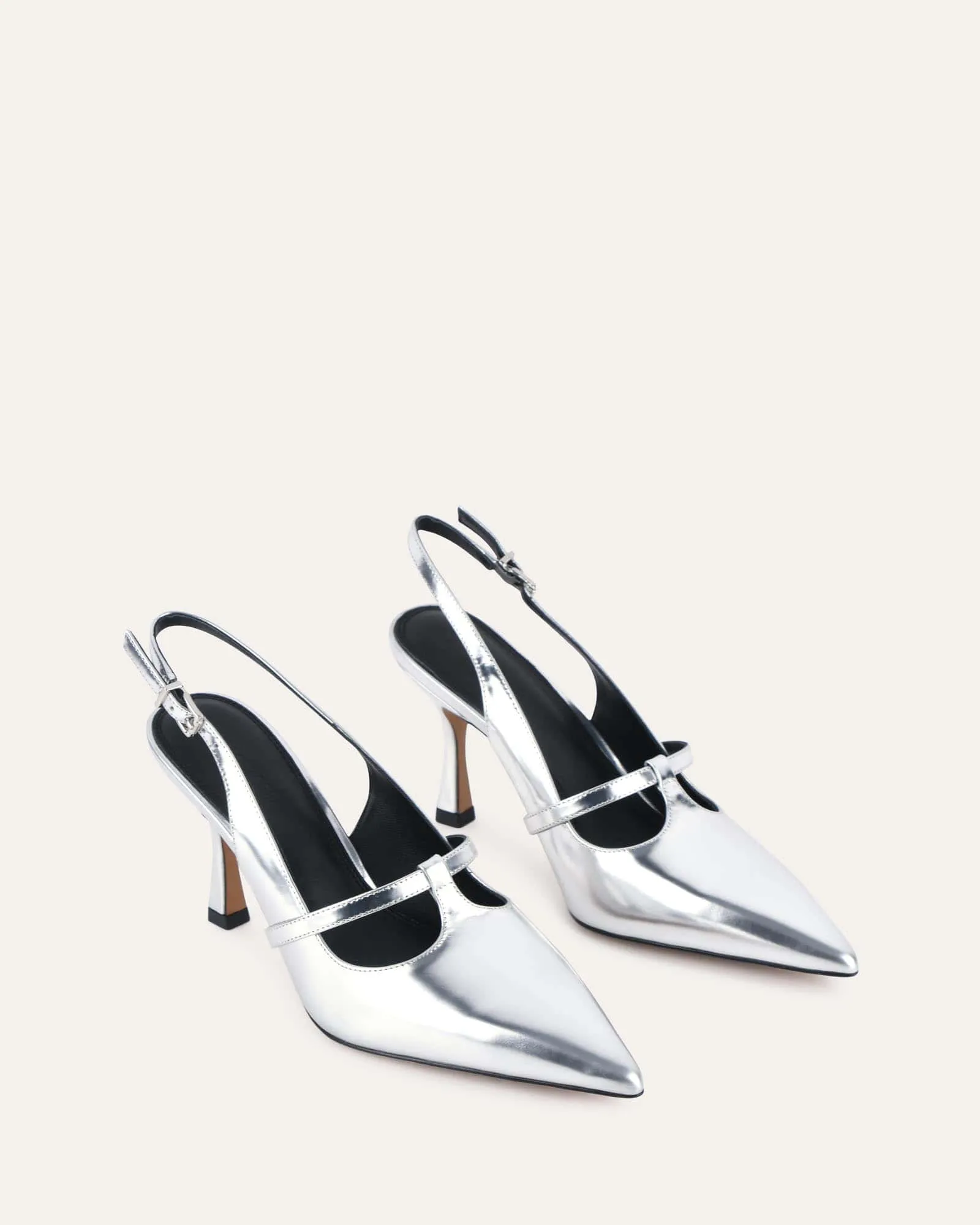 ABIGAIL HIGH HEELS SILVER LEATHER