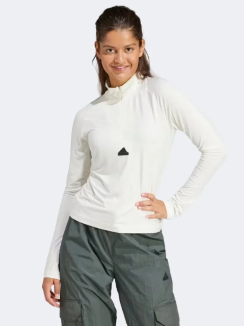 Adidas City Escape Q1 Women Sportswear Long Sleeve Off White