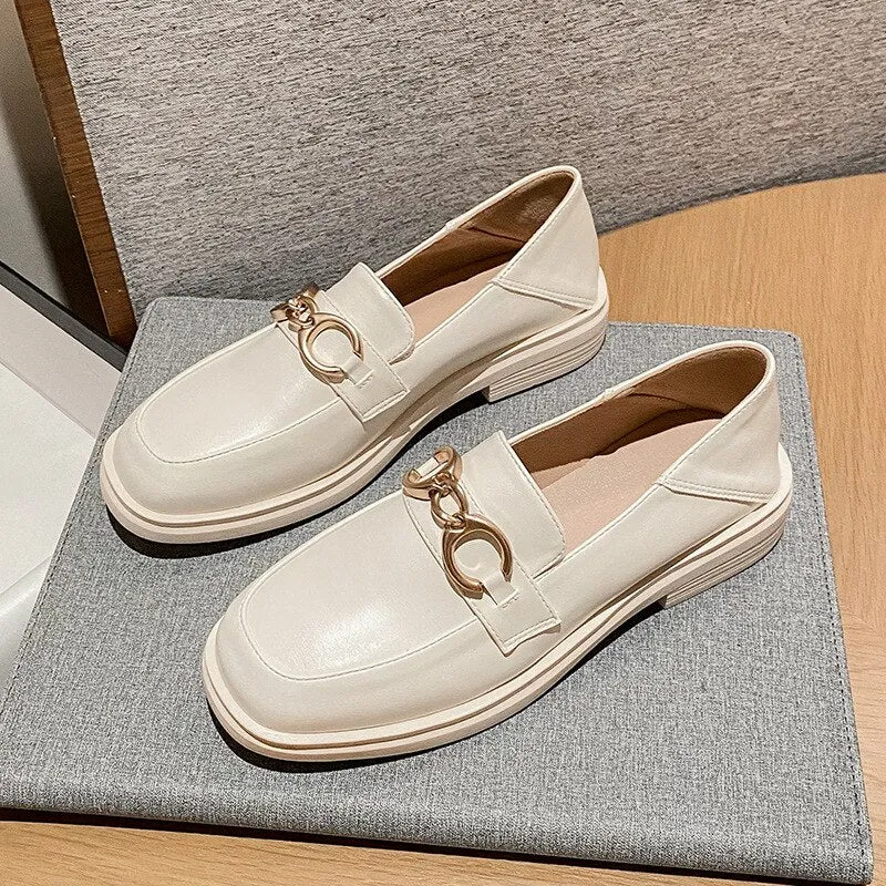 Advbridge British Loafers Shoes for Women Slip on Round Toe Moccasins Cute Girls Spring Daily Flat Shoes Female Feetwear Chaussure Femme