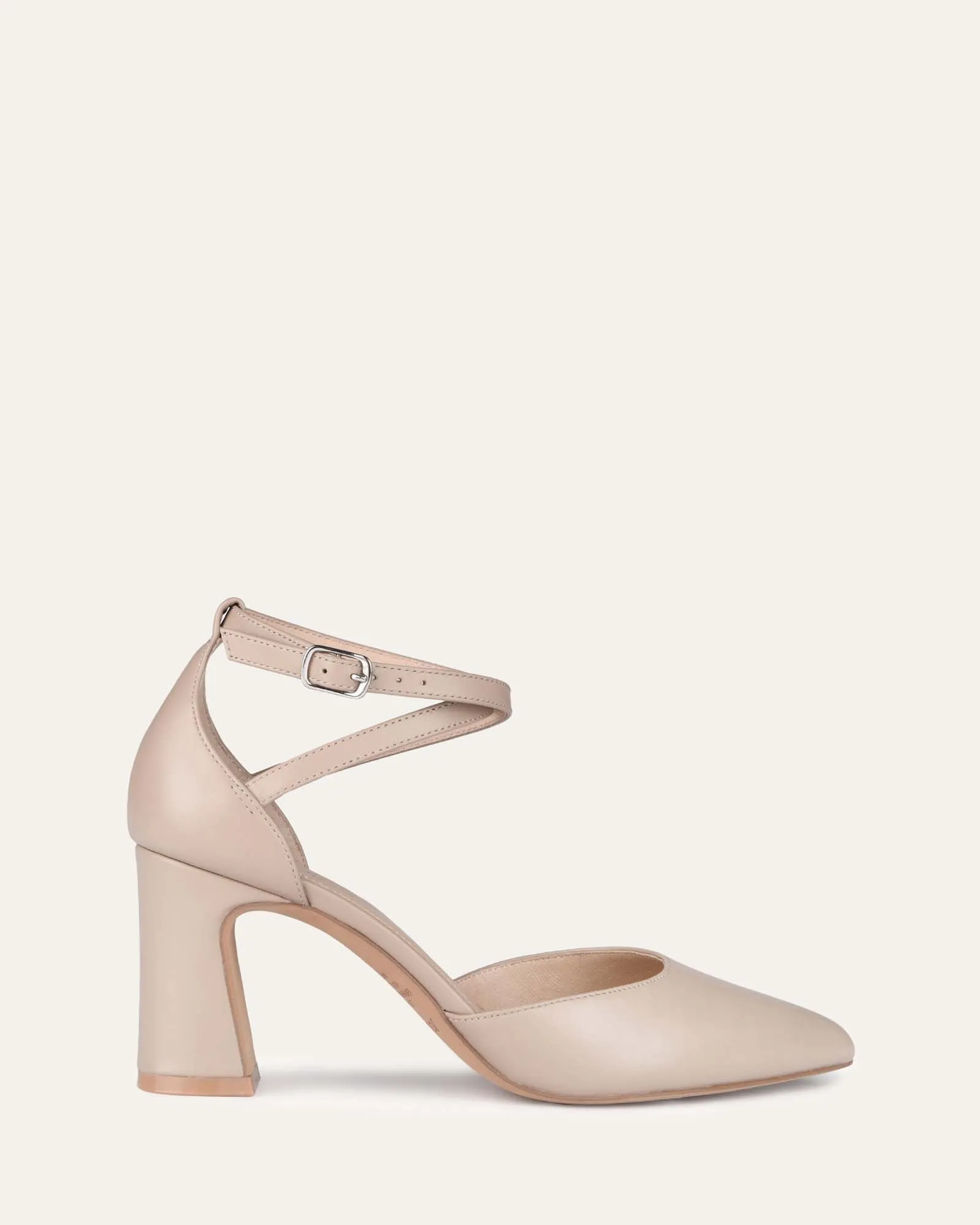 ALMA MID HEELS BEIGE LEATHER