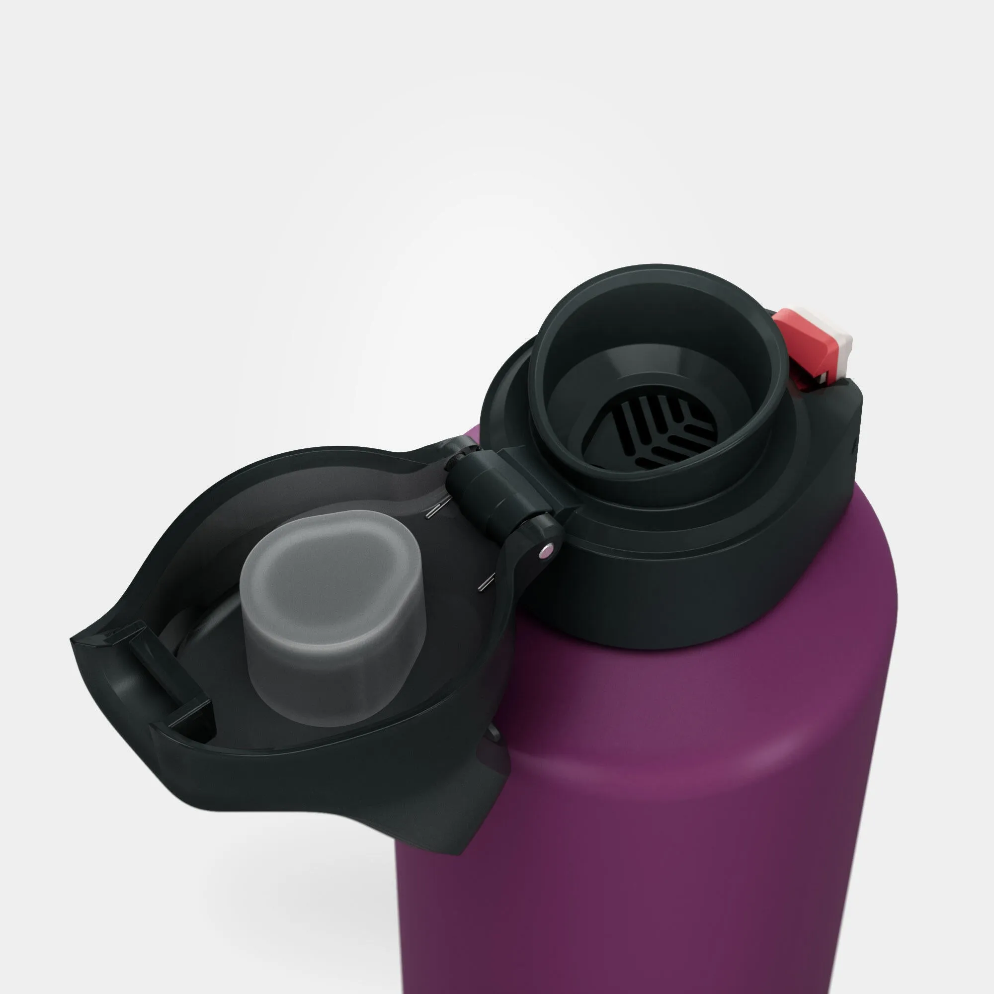 Aluminum camping drinking bottle Quechua MH500 1 l, purple