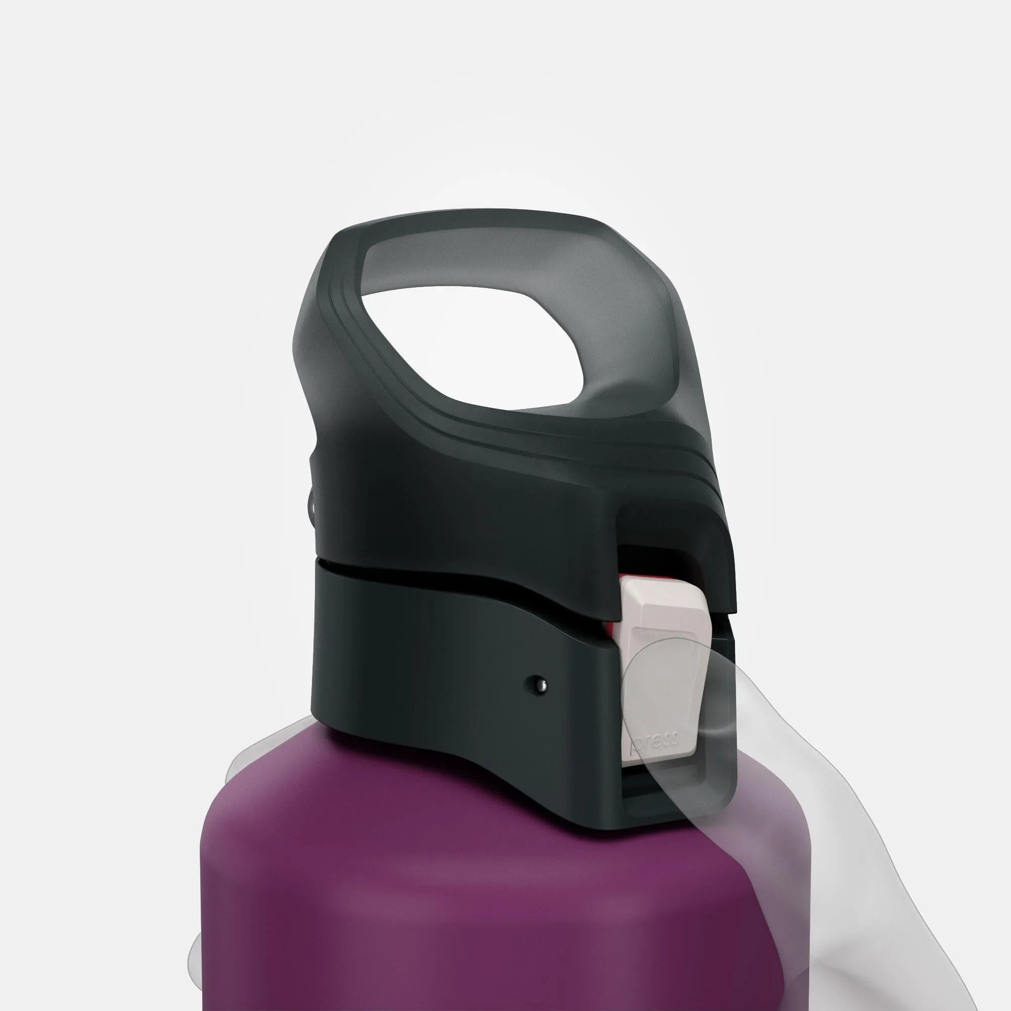 Aluminum camping drinking bottle Quechua MH500 1 l, purple