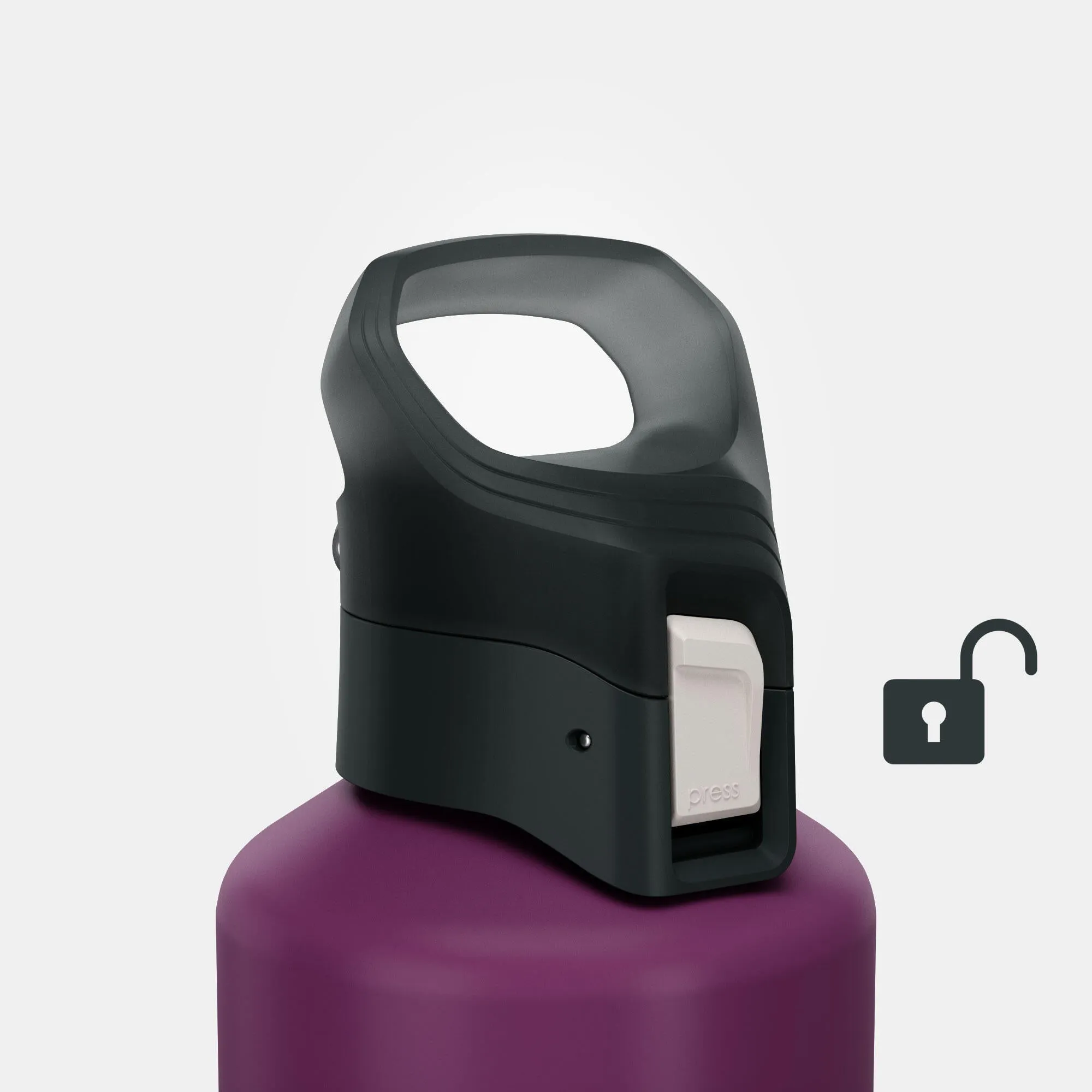 Aluminum camping drinking bottle Quechua MH500 1 l, purple