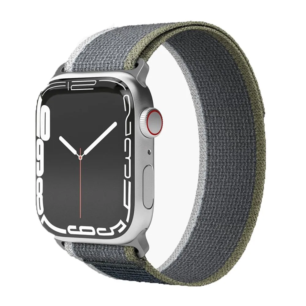 Apple Watch (42/44/45/SE/49mm) Vonmählen Trekking Loop Nylon Rem - Grå / Grøn