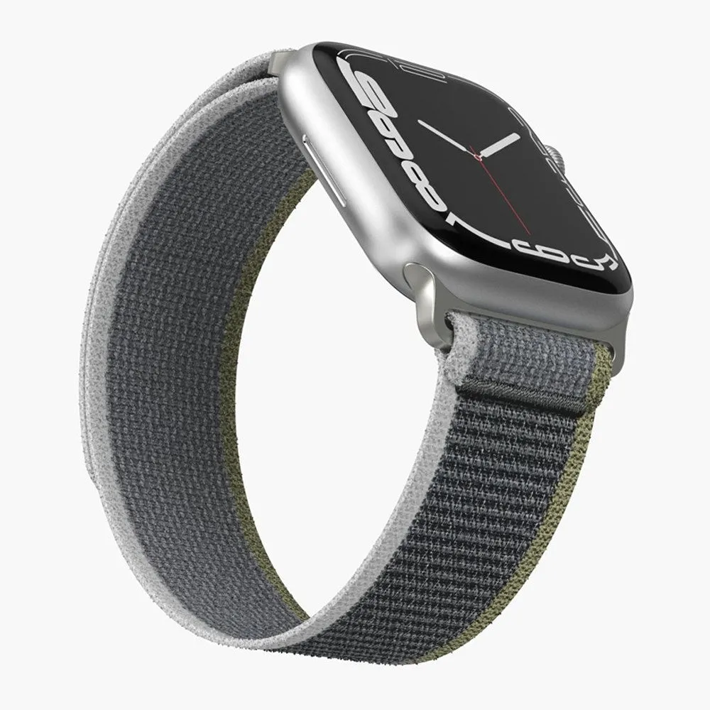 Apple Watch (42/44/45/SE/49mm) Vonmählen Trekking Loop Nylon Rem - Grå / Grøn