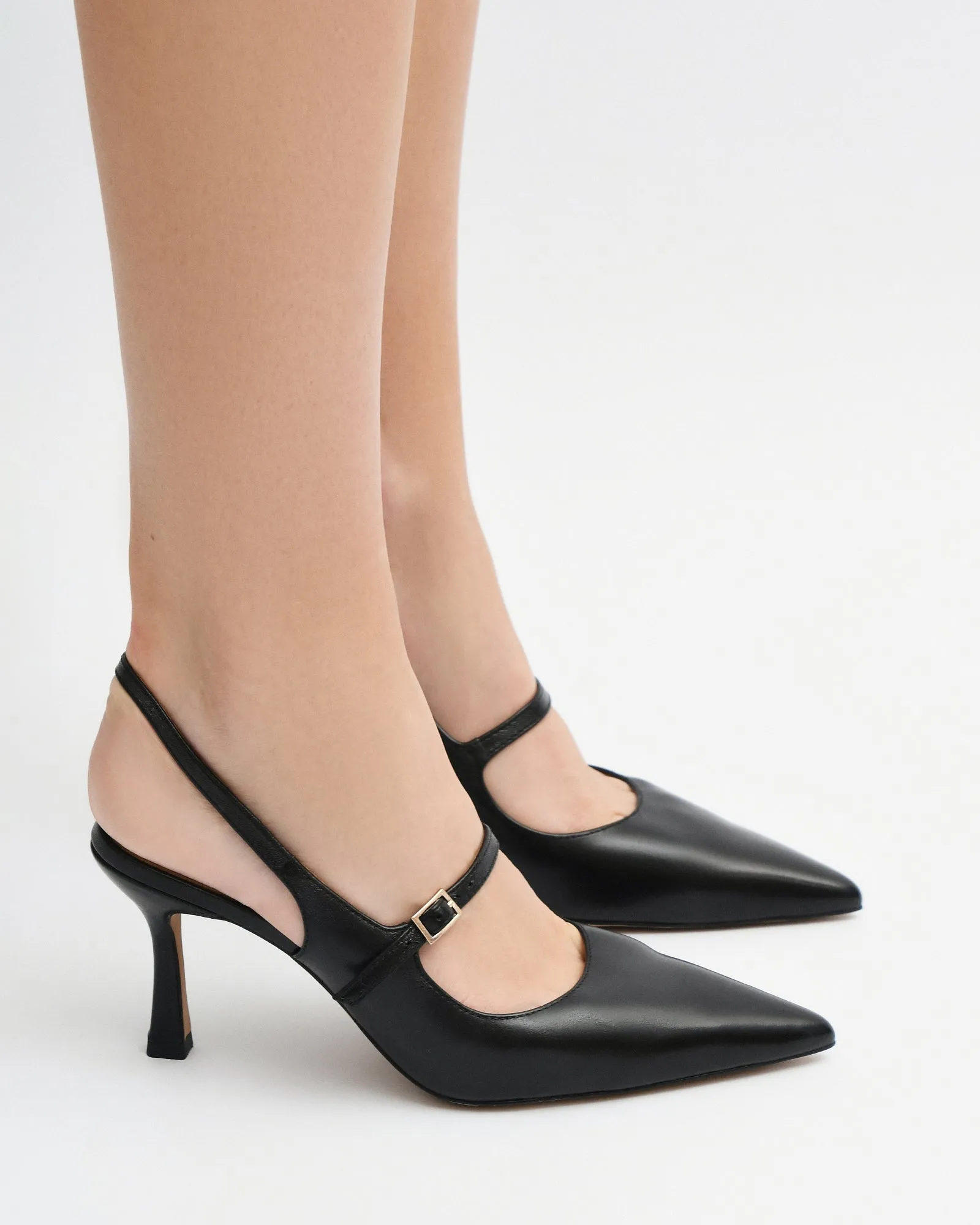 ARCHER HIGH HEELS BLACK LEATHER