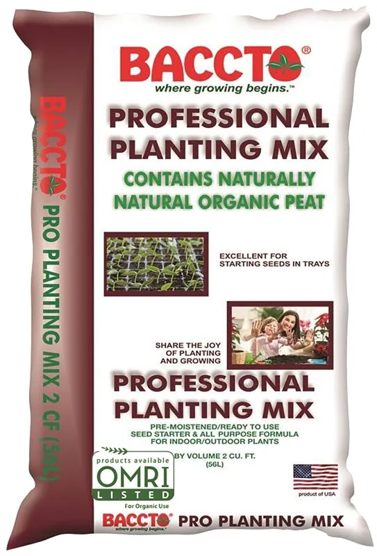 Baccto 1732 Planting Mix, 2 cu-ft Coverage Area, Solid, Dark Brown/Light Brown, Bag :BAG: QUANTITY: 1