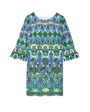 Bailey Shift Dress | Kelly Green / Azure Blue