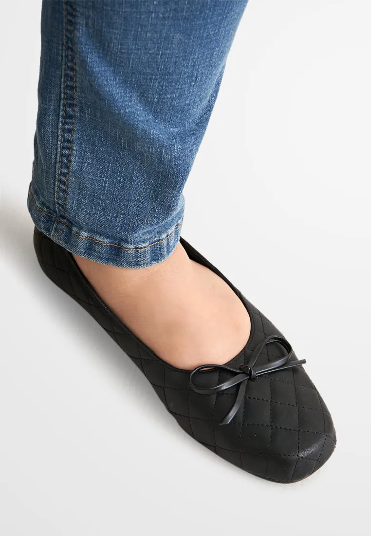 Belinda Ribbon Quilted Ballerina Flats