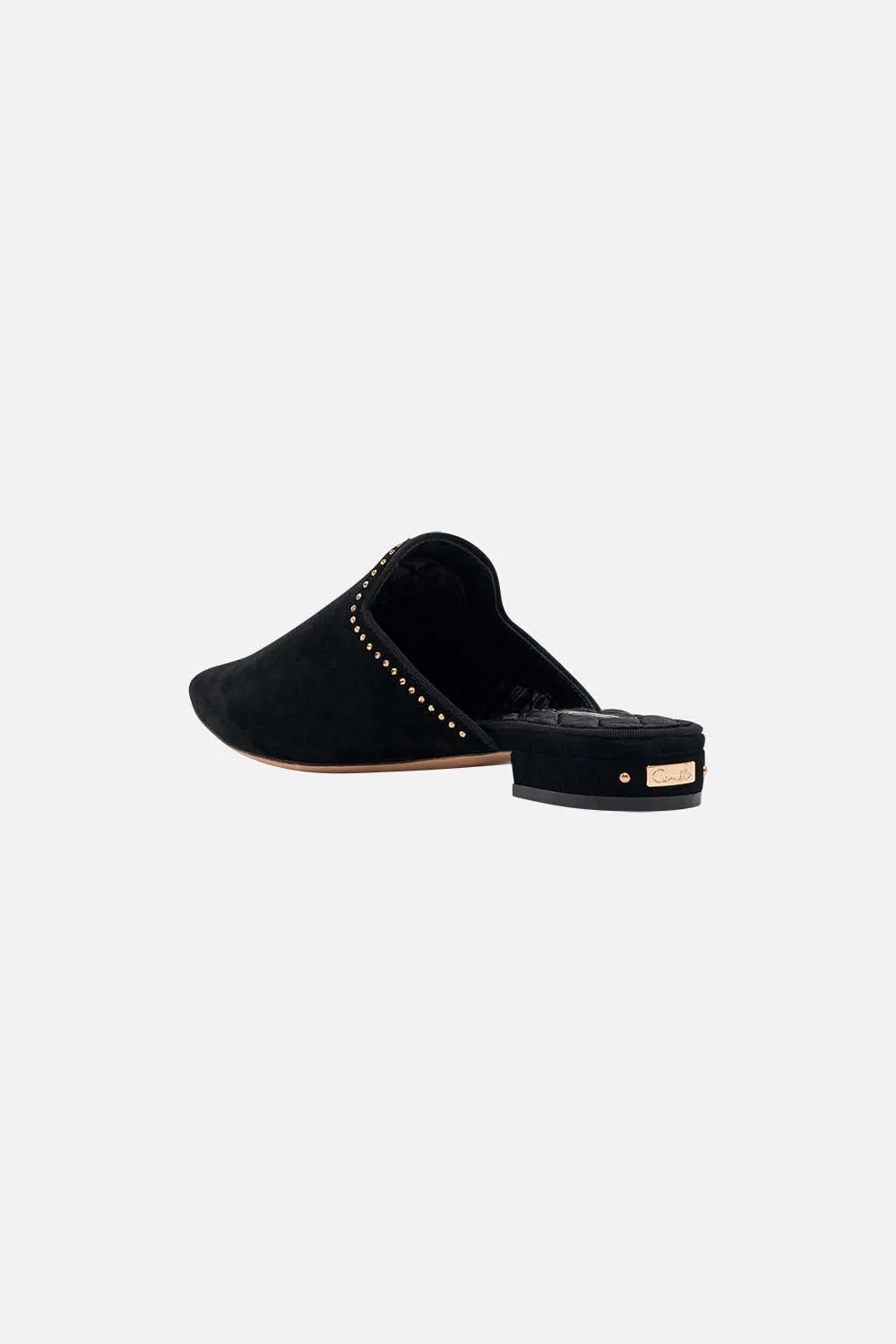 BELLE CRYSTALLED SLIPPER BLACK CRYSTAL