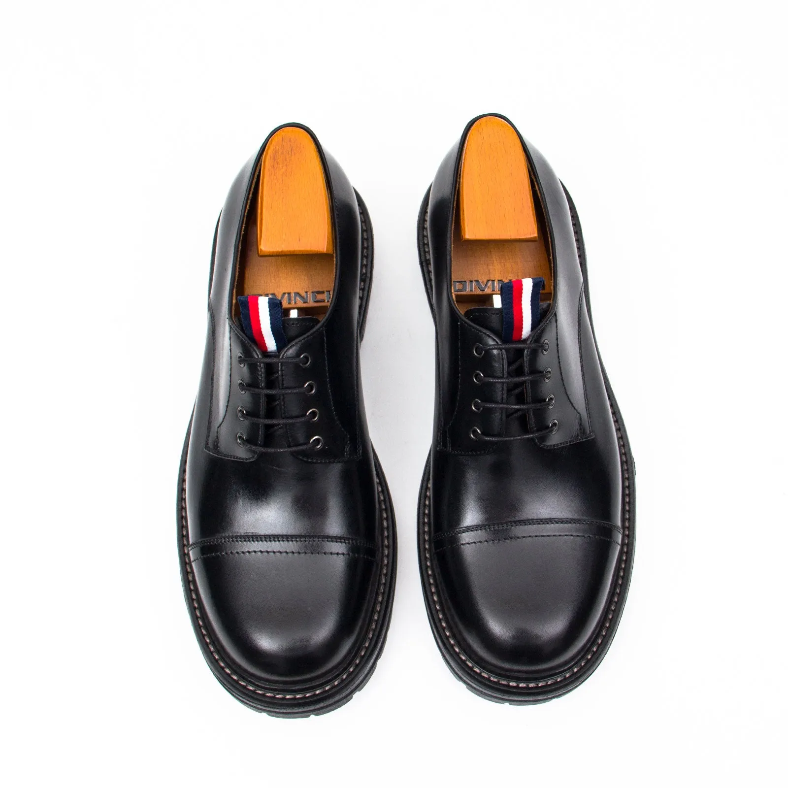 Big Cap Toe Derby shoes Black