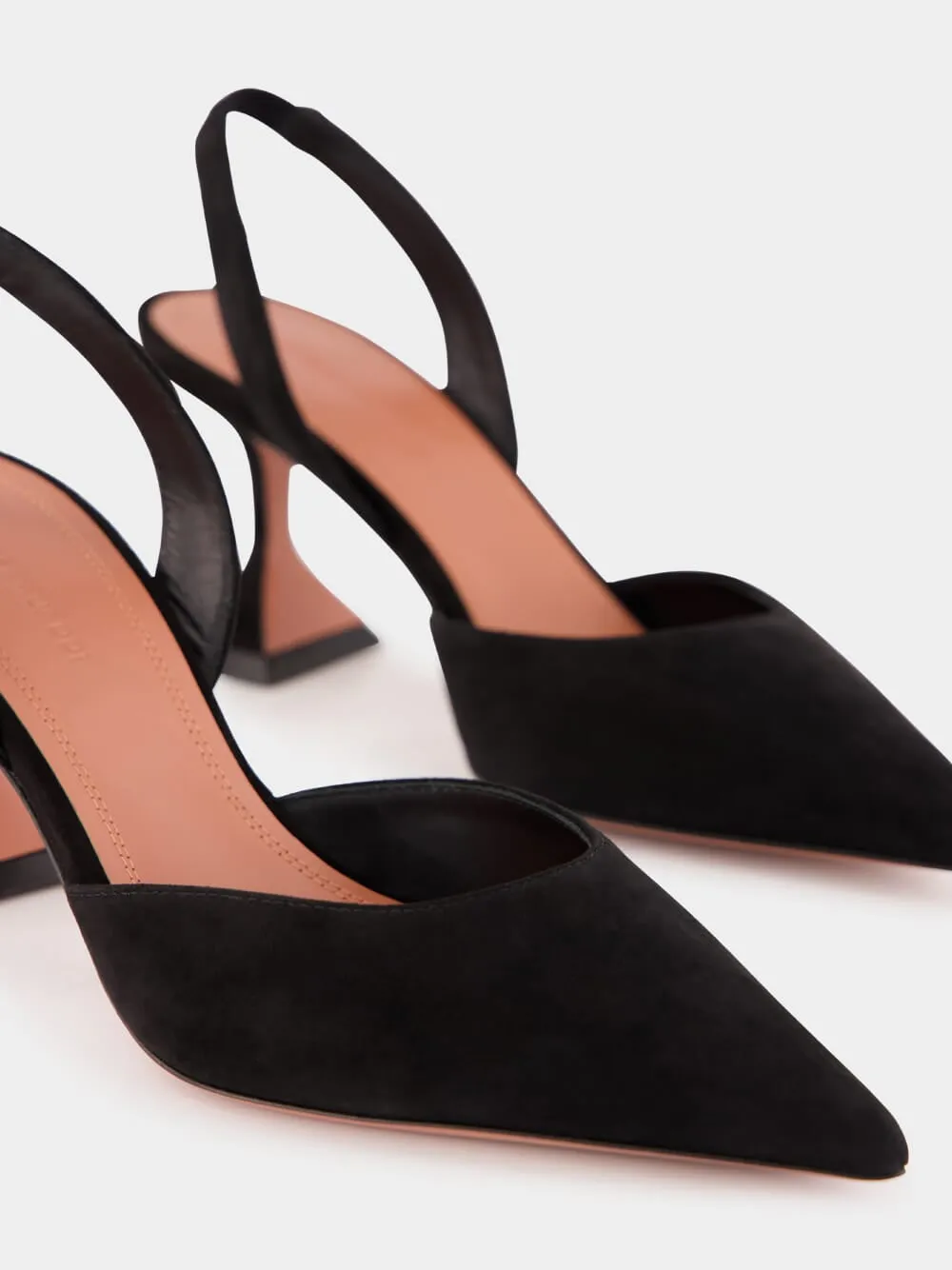 Black Holli Suede Slingback Heels