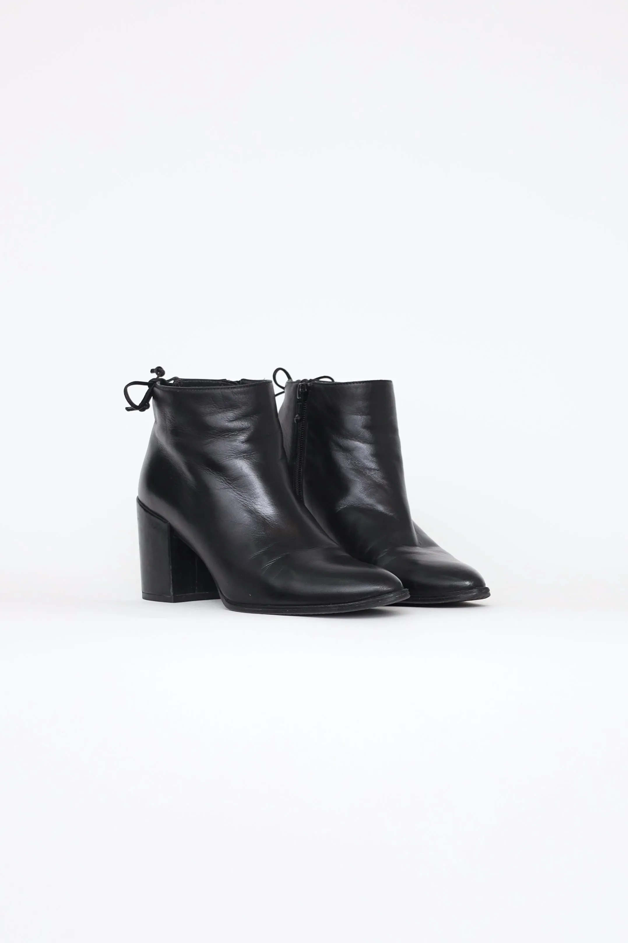 Black Leather Ankle Boots