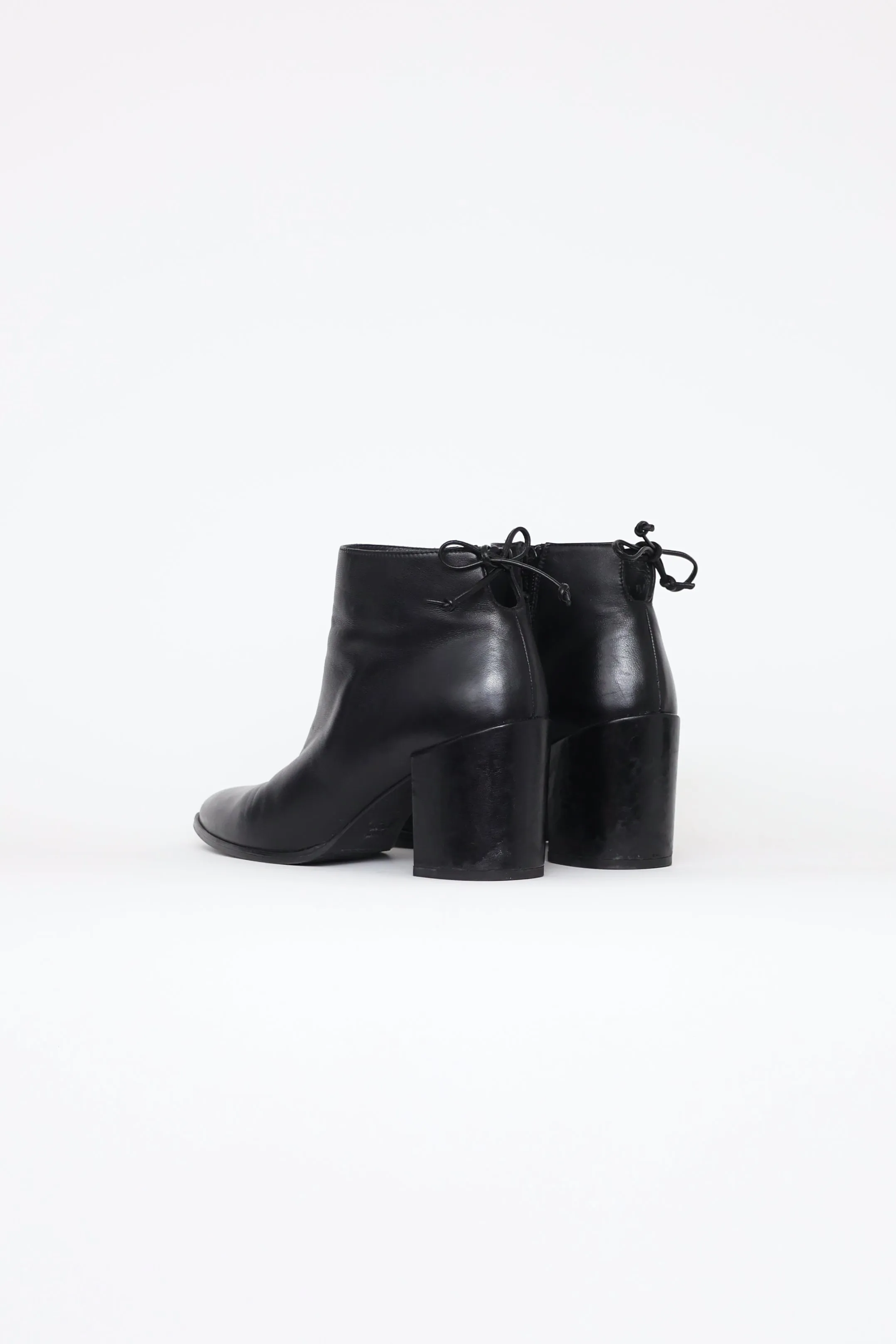 Black Leather Ankle Boots