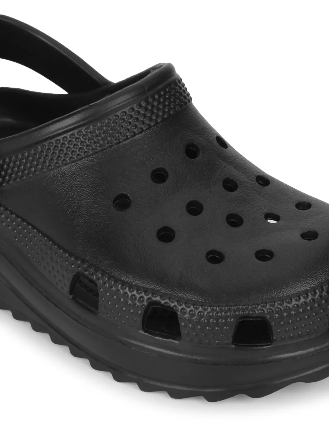 Black PU Slip-On Croc Flats (TC-EZ0129-01-BLK)