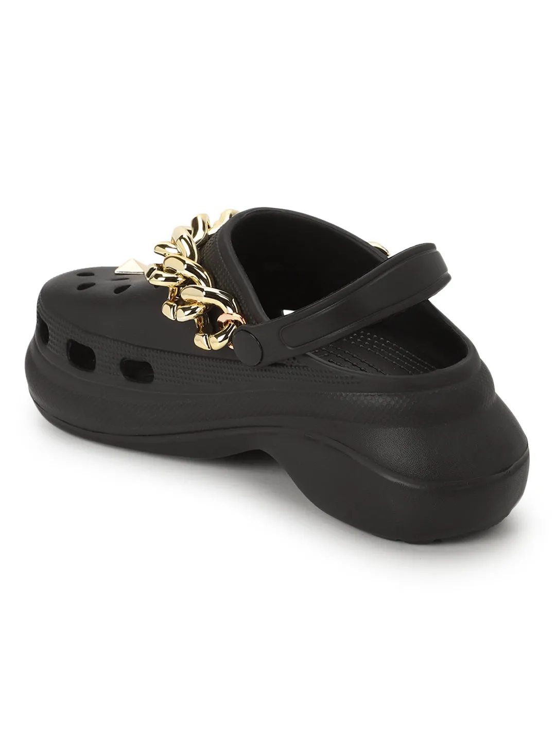 Black PU Slip-On Croc Flats (TC-RS3481-BLK)