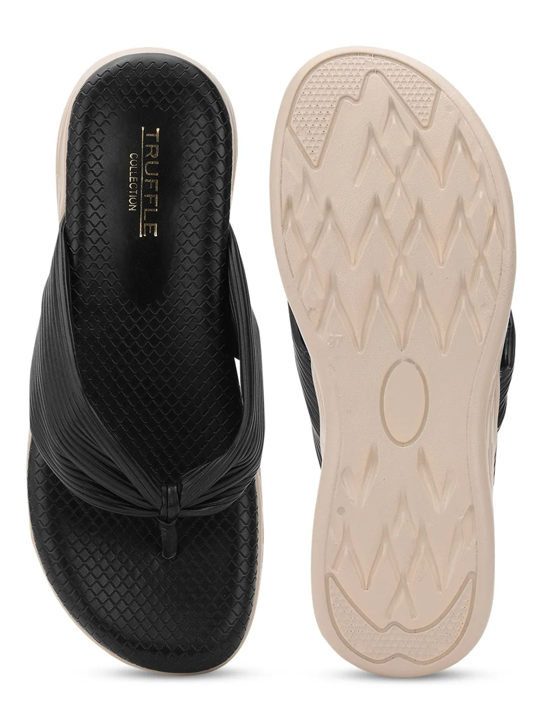 Black PU Slip-On Flats (TC-ST-023-BLK)