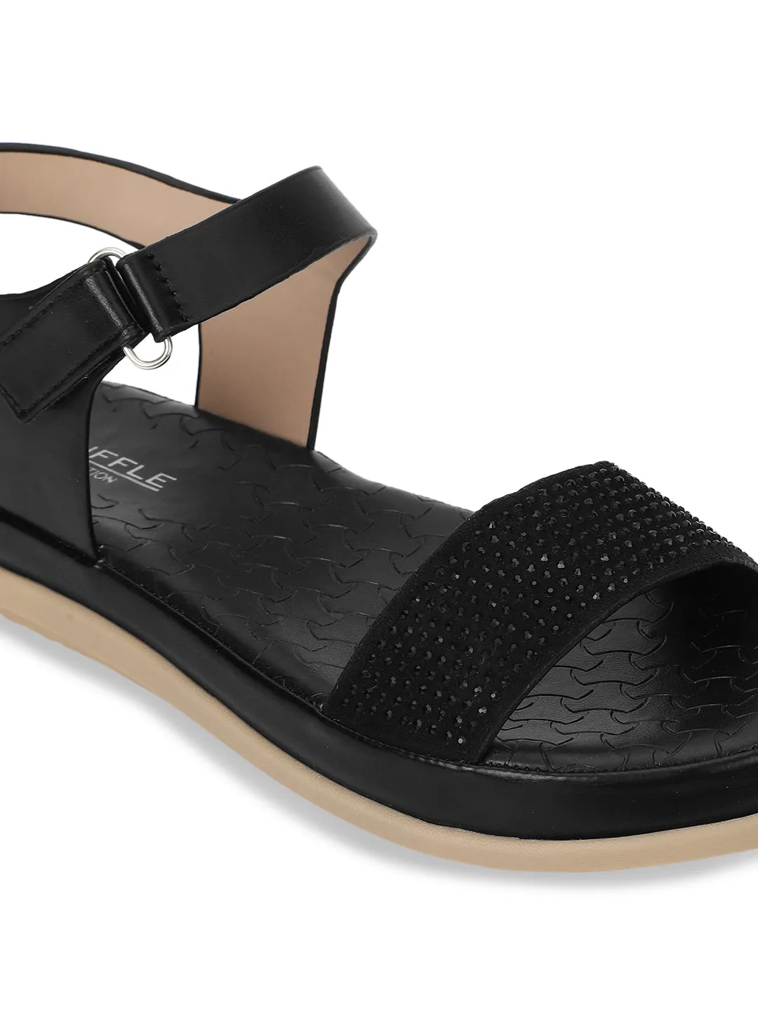 Black PU Slip-On Sandal (TC-ST-016-BLK)