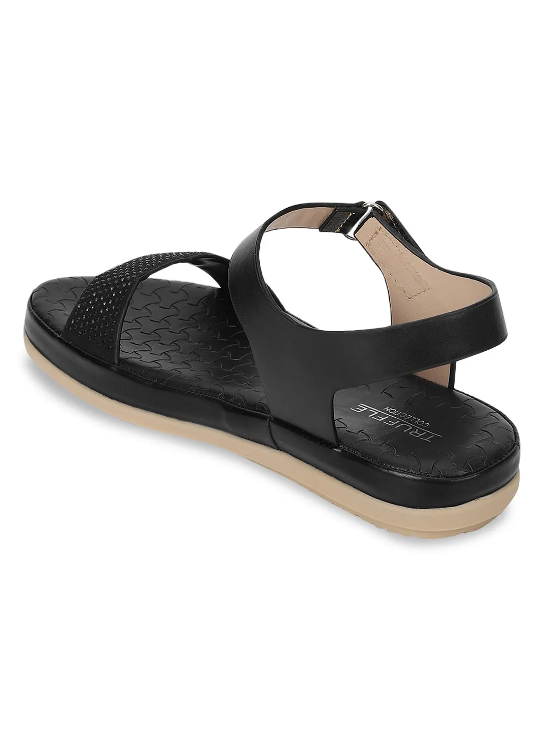 Black PU Slip-On Sandal (TC-ST-016-BLK)