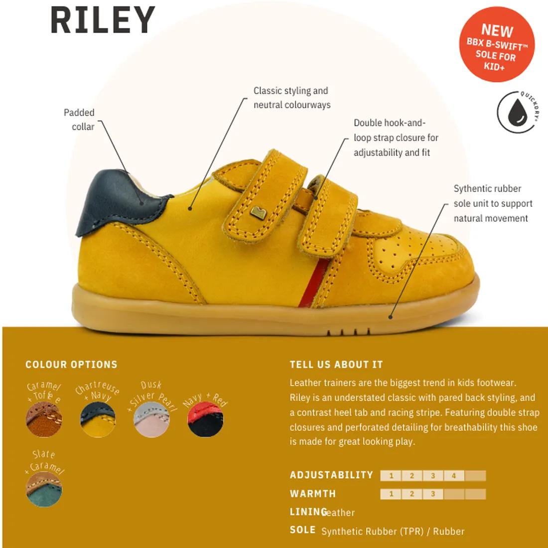 Bobux Step Up SU Riley Sneaker Slate