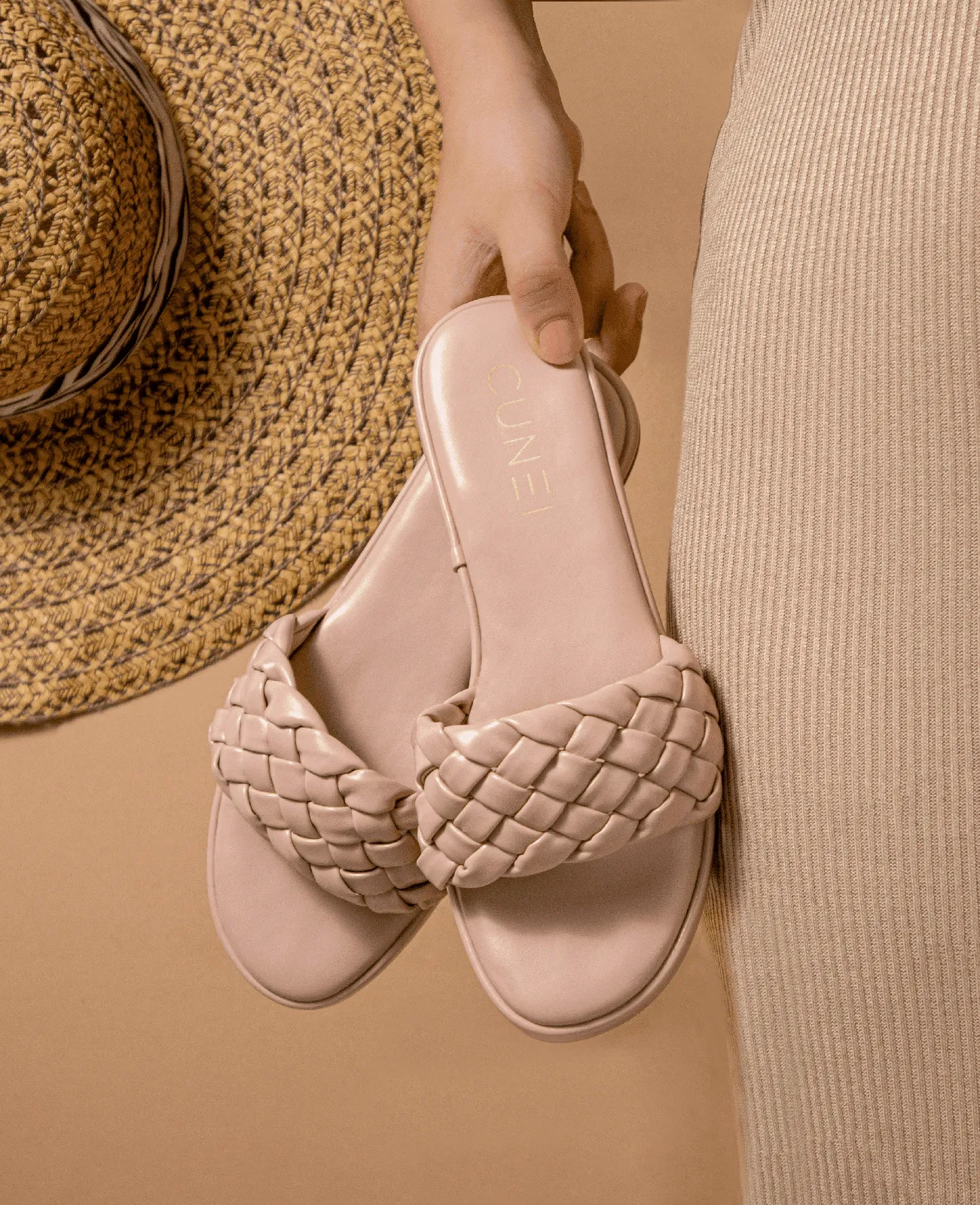 Braided Peach Flats