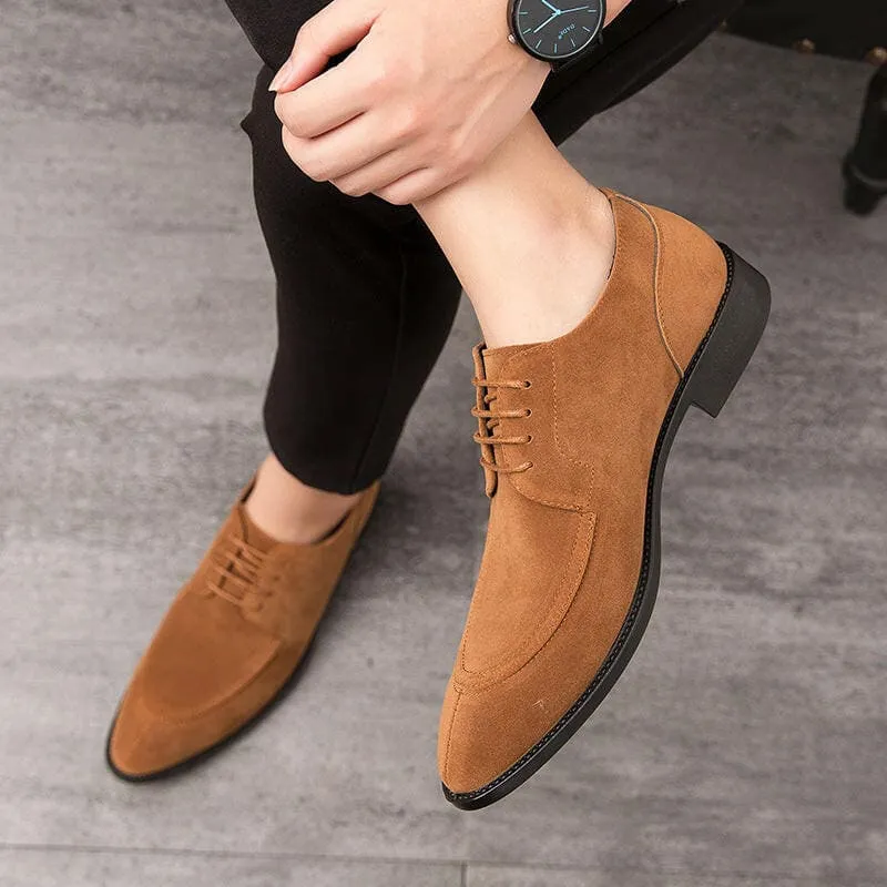 Brown Suede Casual Brogue Carved Shoes for Everyday Style