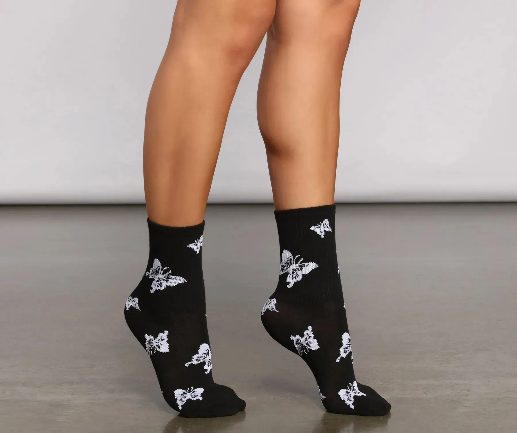 Butterfly Print Two Pack Socks