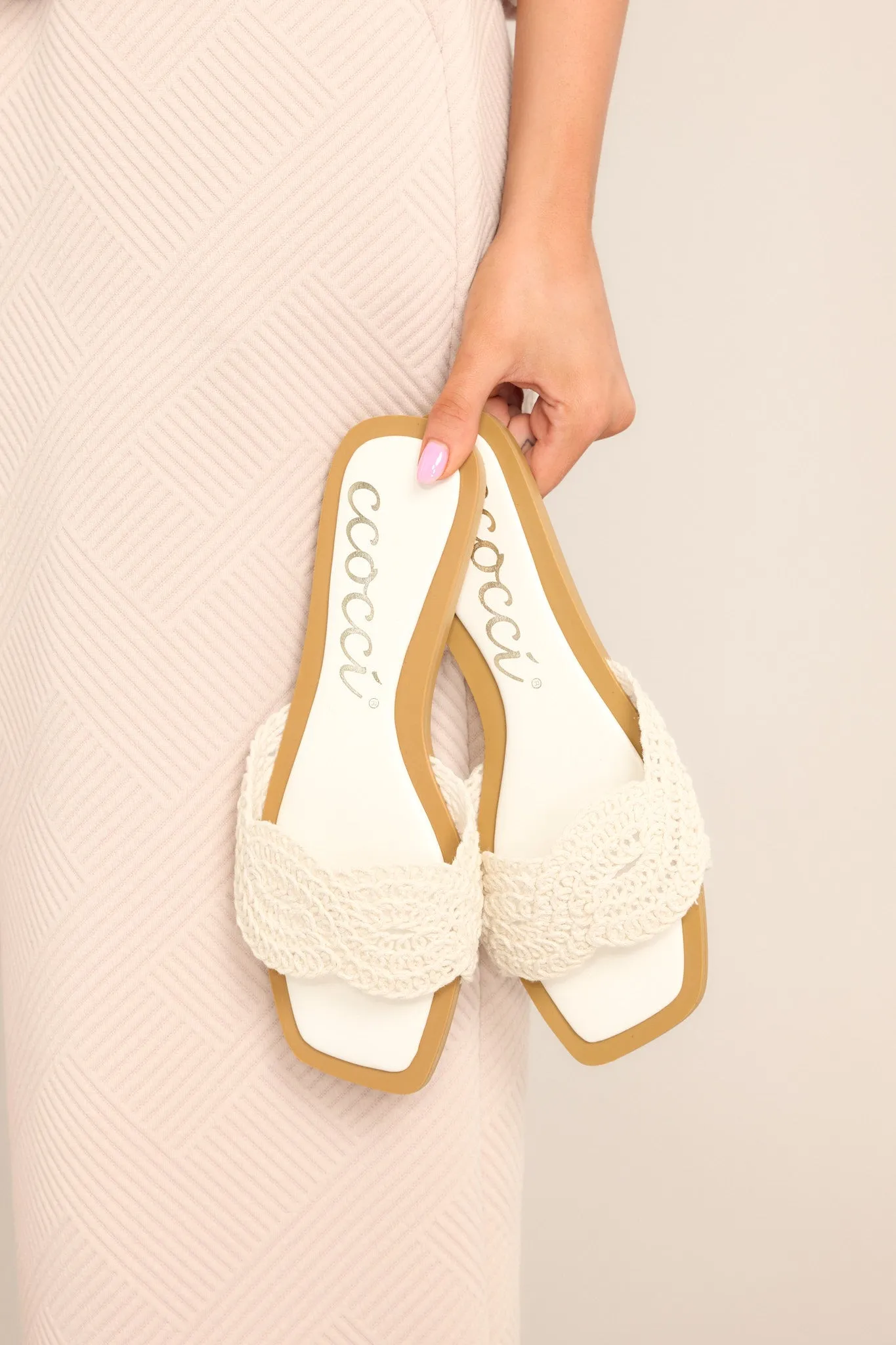 Cabana Life Ivory Flat Sandals