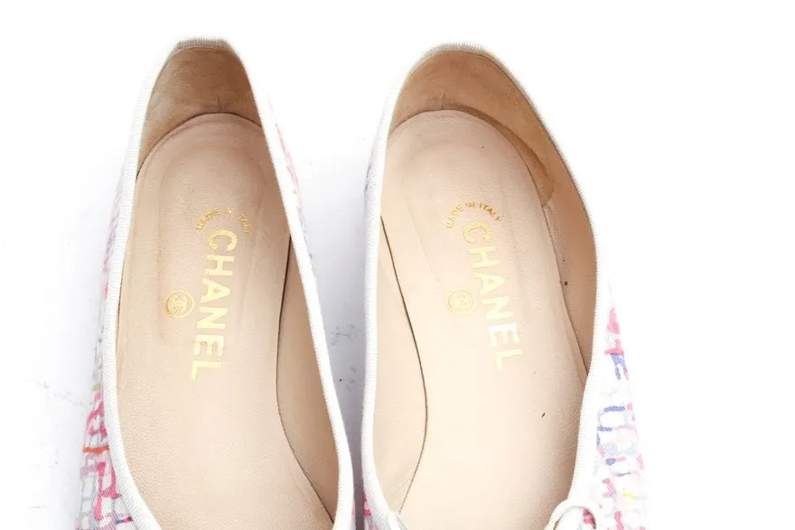 Chanel fabric multicolor ballet ballerina flats EU 38