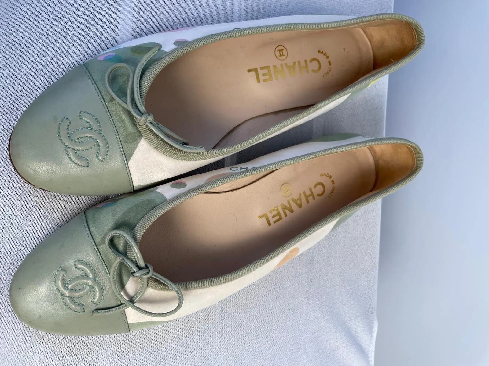 Chanel Leather CC Ballerina Ballet Flats EU 38 US 7/7.5