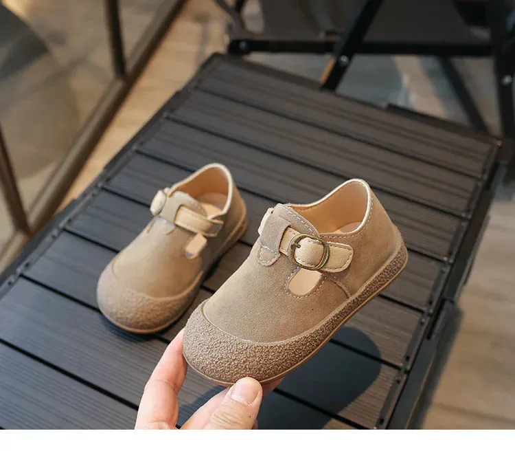 Children's Casual Shoes: T-Strap Leather Soft Sole - TSS325