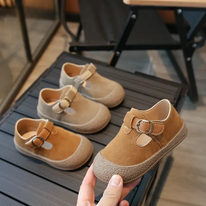 Children's Casual Shoes: T-Strap Leather Soft Sole - TSS325