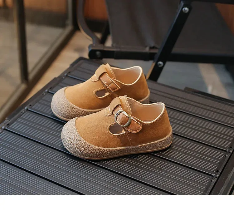 Children's Casual Shoes: T-Strap Leather Soft Sole - TSS325