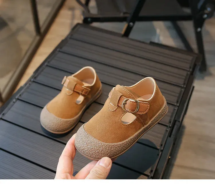 Children's Casual Shoes: T-Strap Leather Soft Sole - TSS325