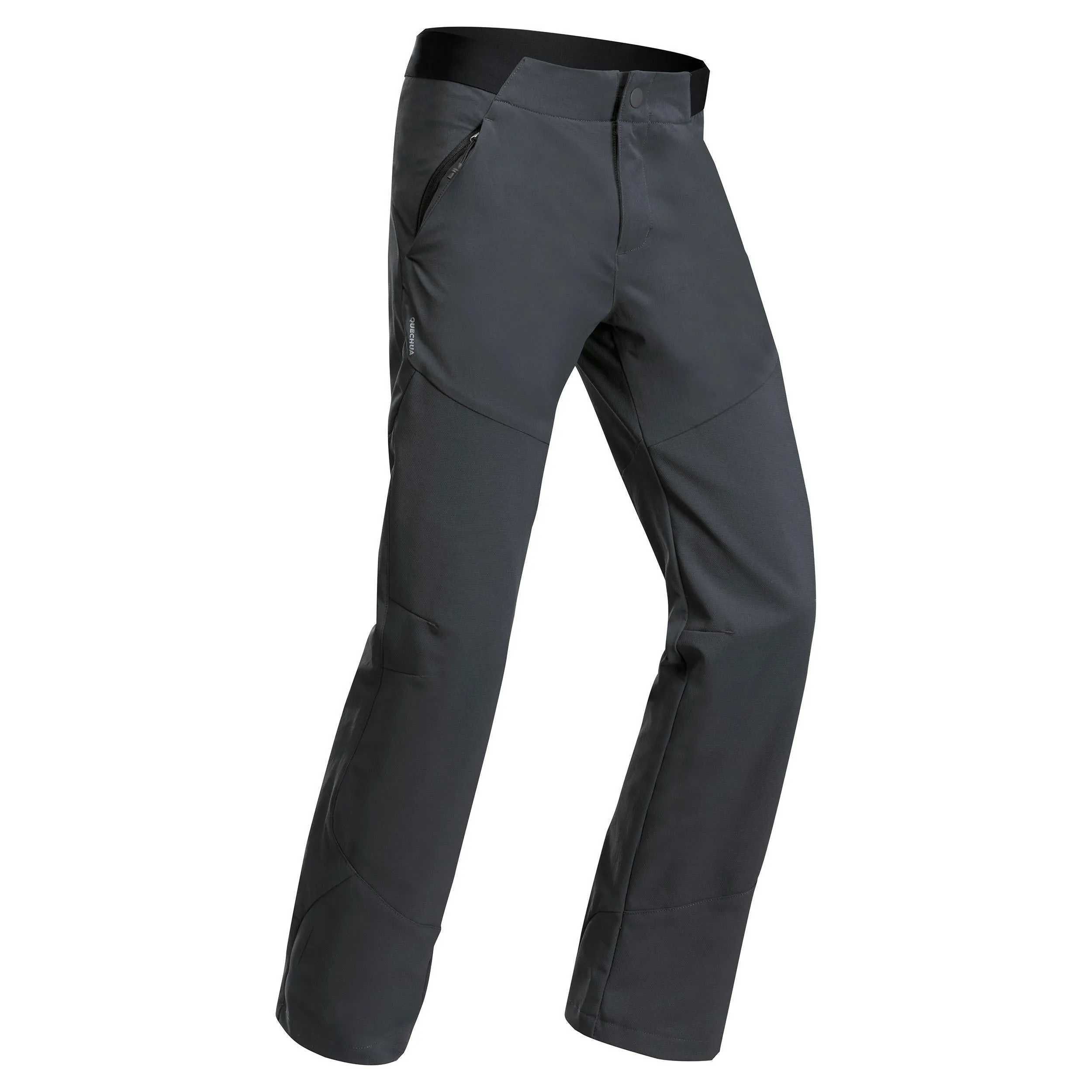 Children's hiking trousers Quechua MH550 softshell, black