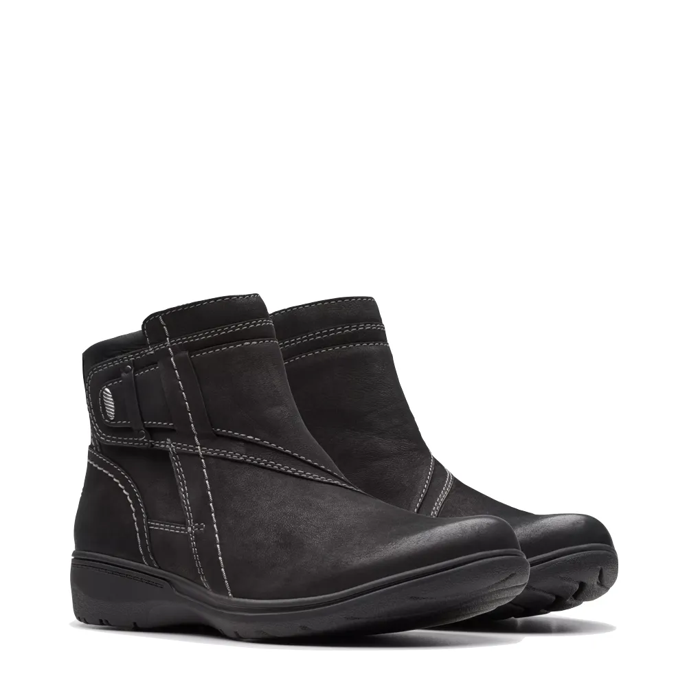 Clarks Women's Carleigh Style Nubuck Ankle Boot in Black