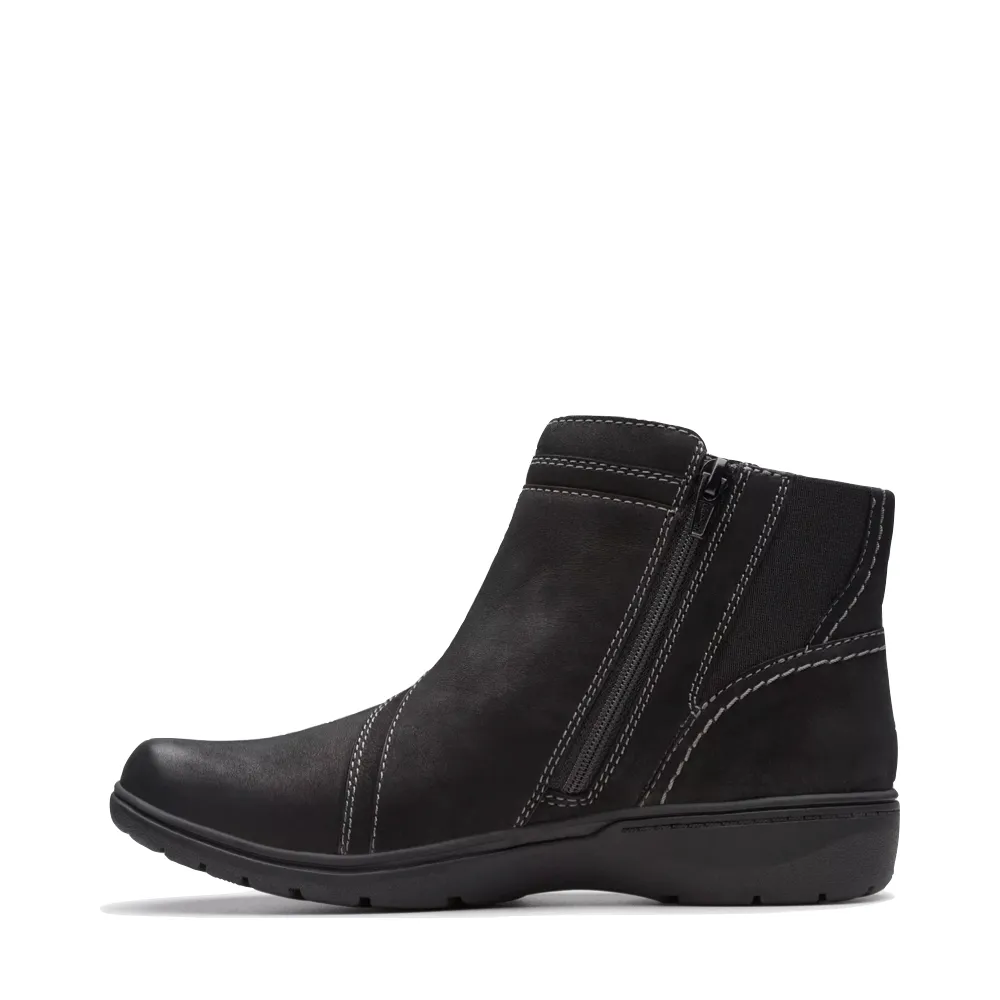 Clarks Women's Carleigh Style Nubuck Ankle Boot in Black