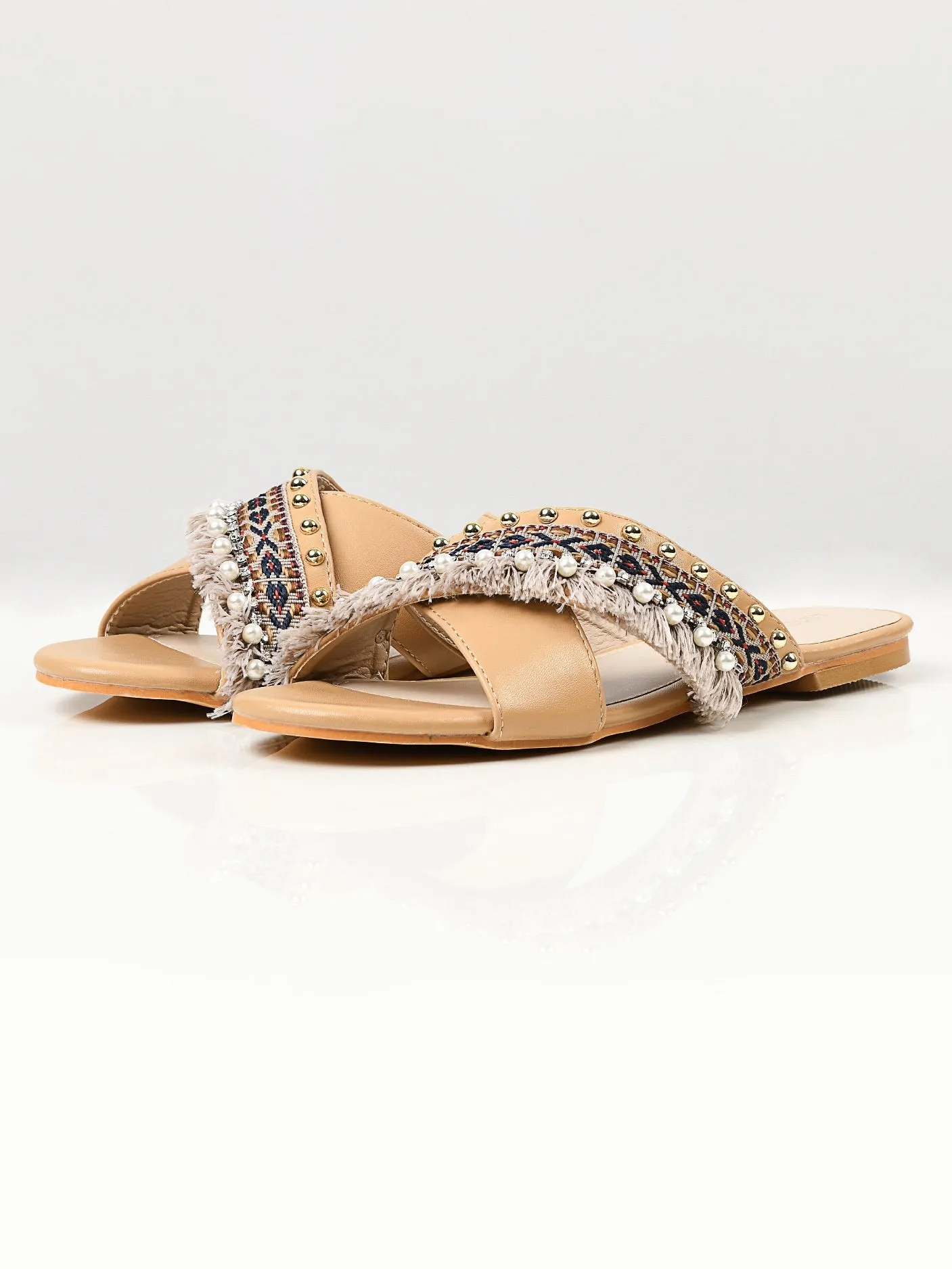 Crisscross Flats - Beige