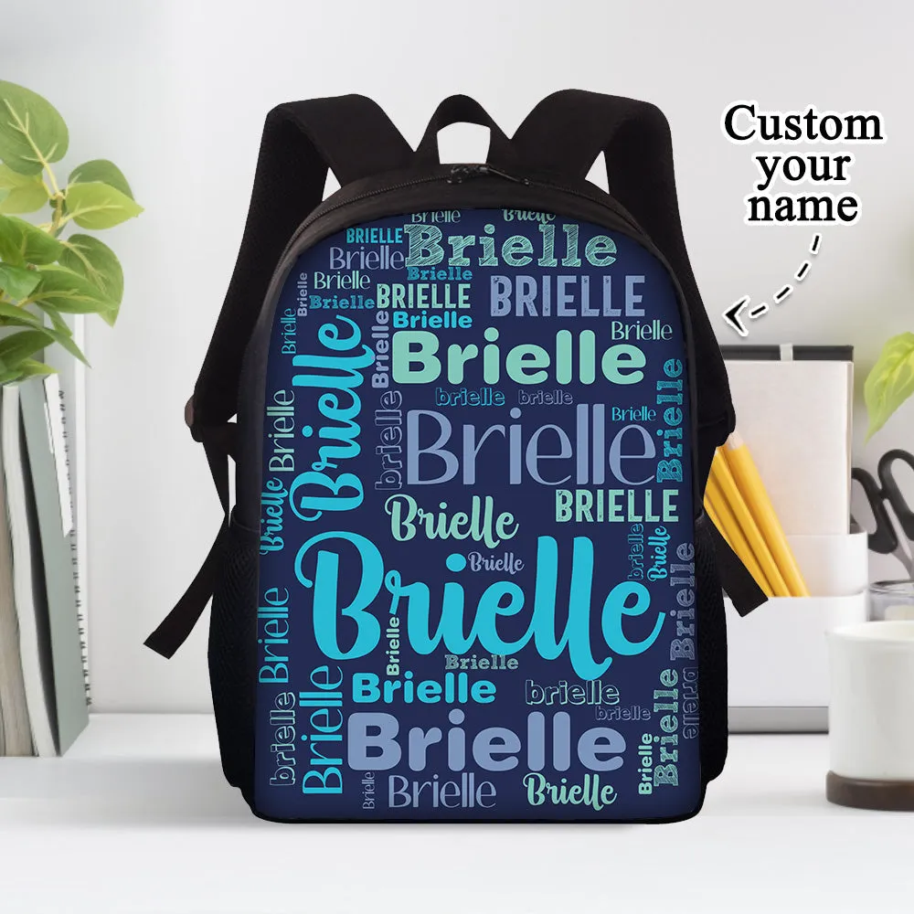 Custom Name Design Backpack Personalised School Bag for Boys Girls