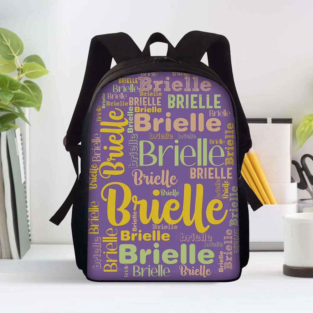 Custom Name Design Backpack Personalised School Bag for Boys Girls