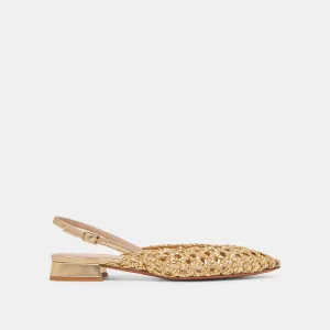 CYNDI FLATS GOLD WOVEN