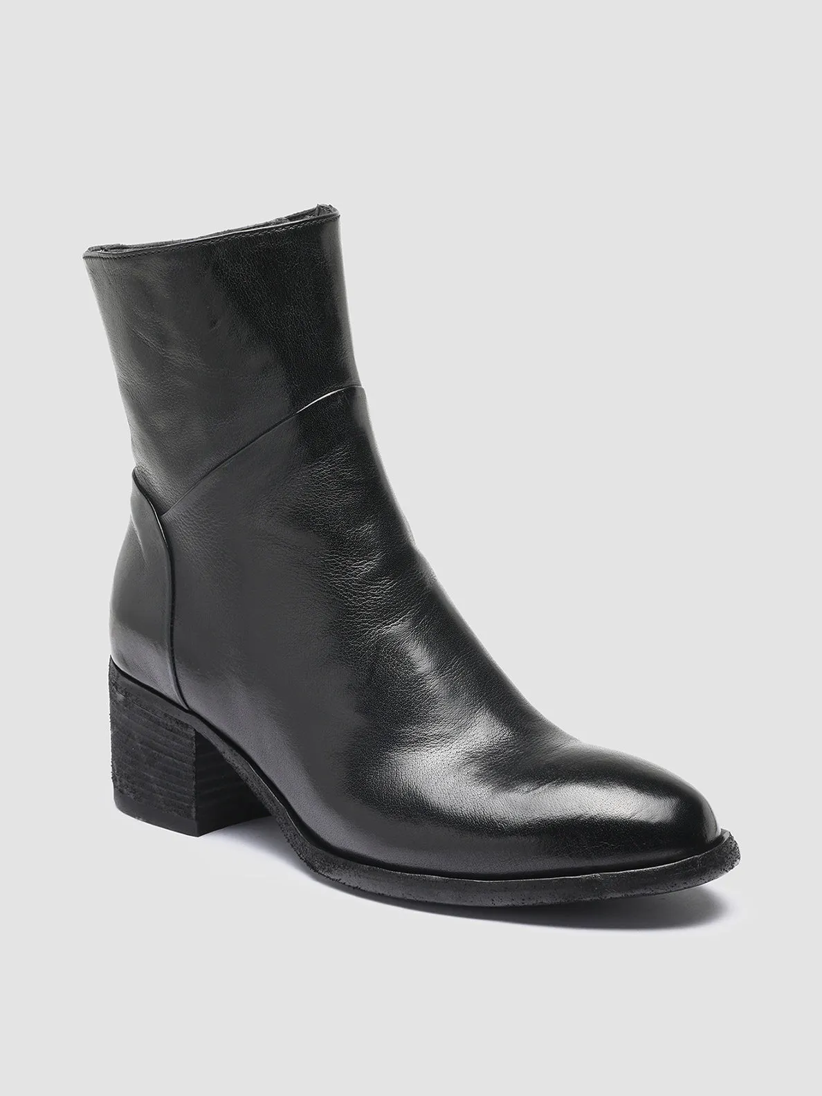 DENNER 107 - Black Leather Ankle Boots