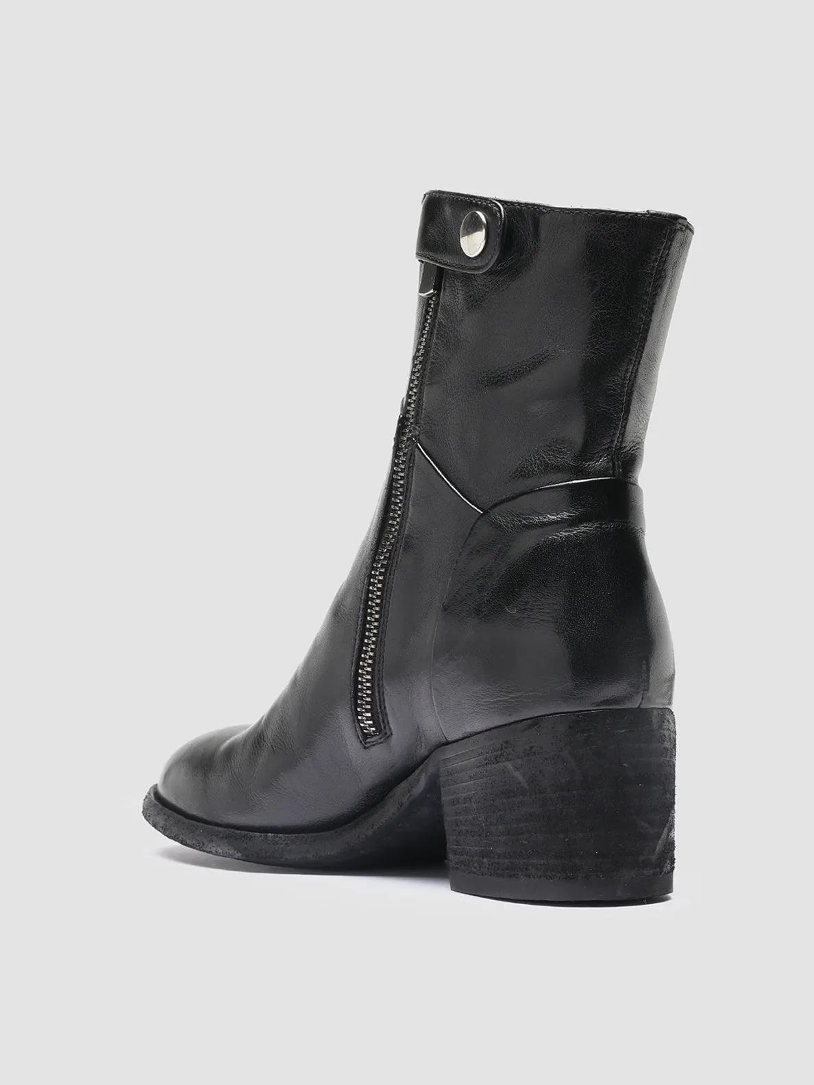 DENNER 107 - Black Leather Ankle Boots