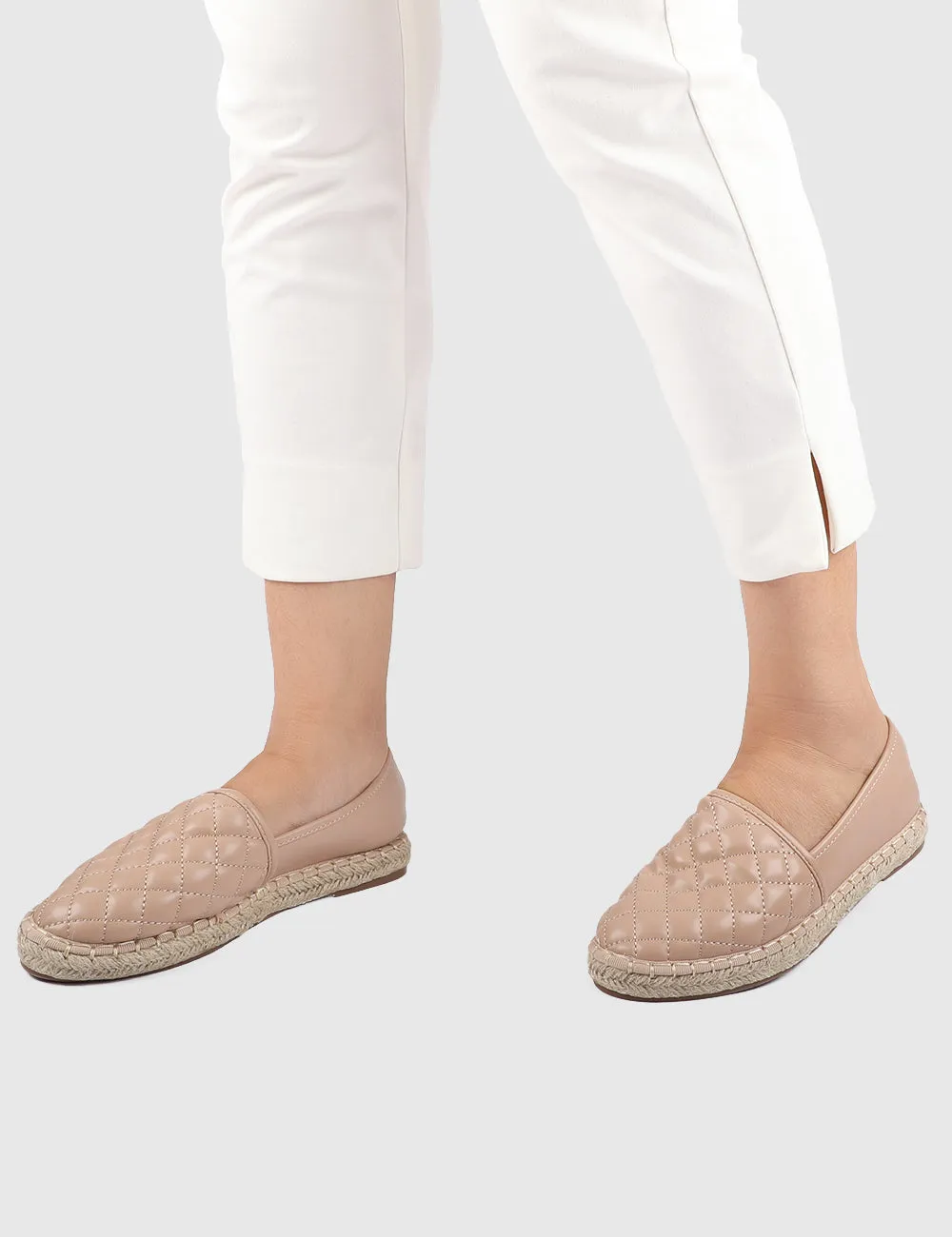 Edyta Rounded Toe Slip Ons & Espadrilles (Tan)