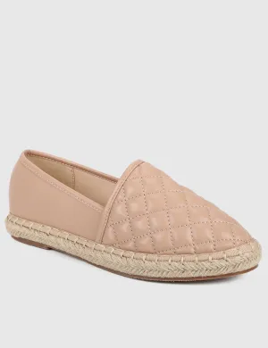 Edyta Rounded Toe Slip Ons & Espadrilles (Tan)