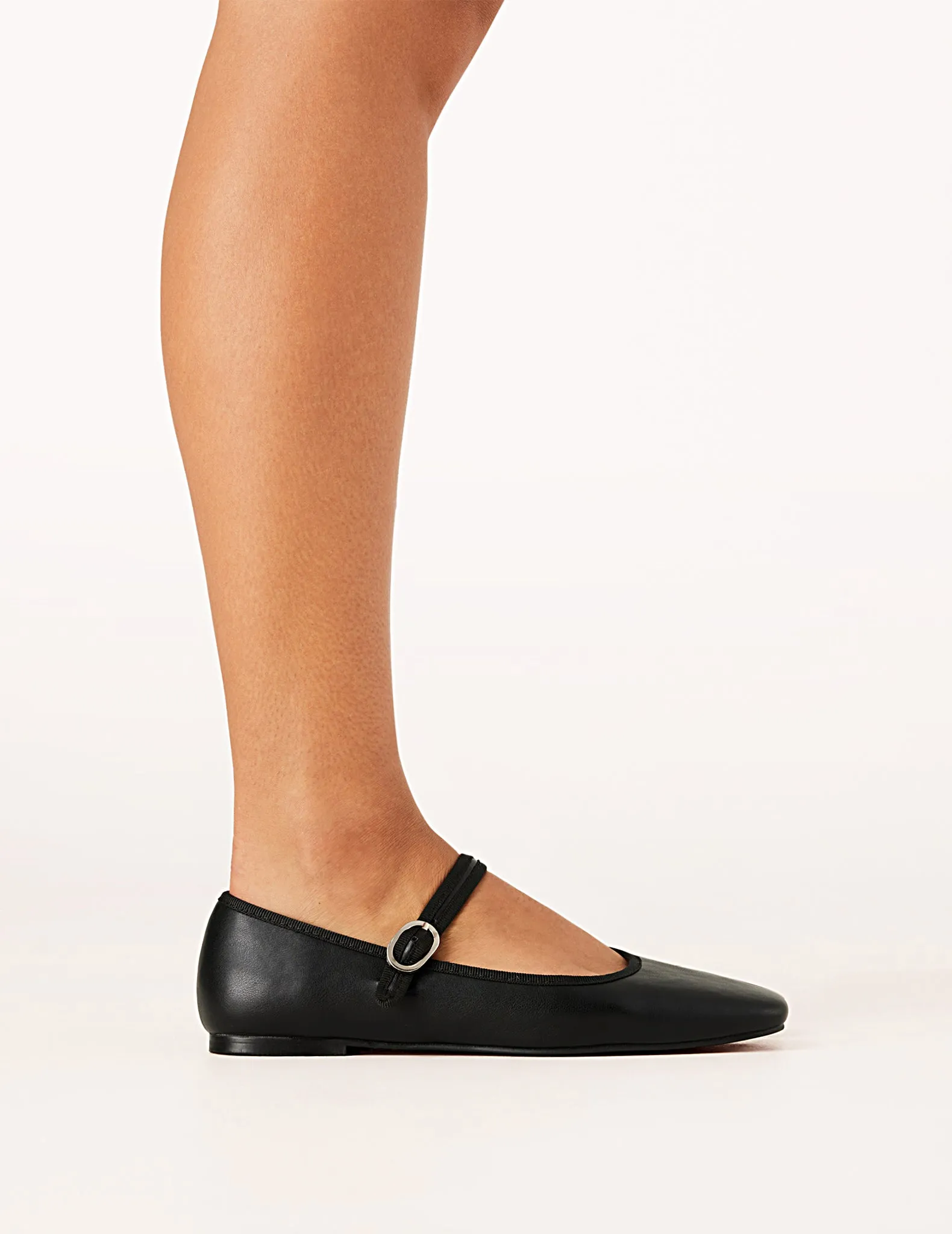 Eloise Black Vegan Leather Ballet Flats