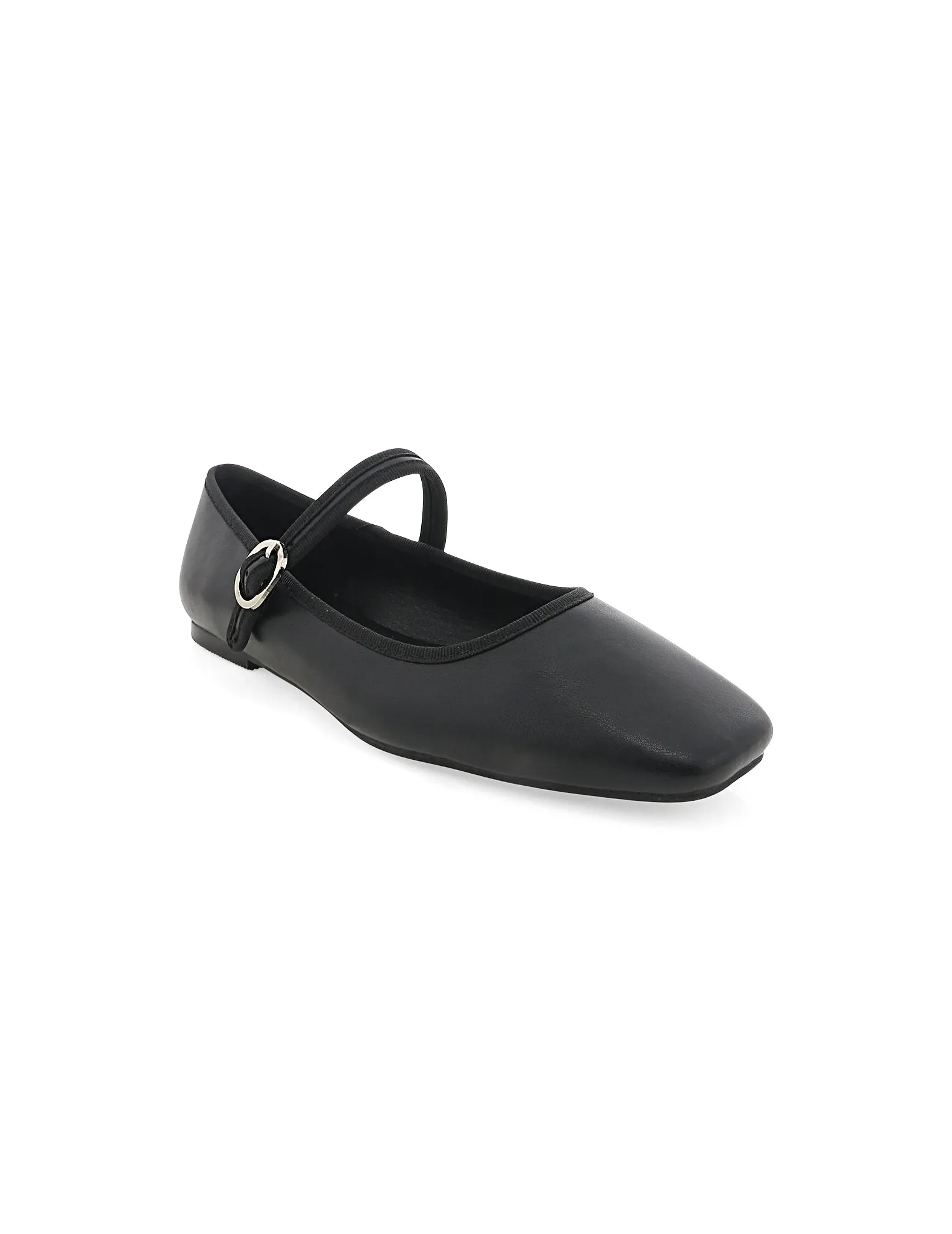 Eloise Black Vegan Leather Ballet Flats