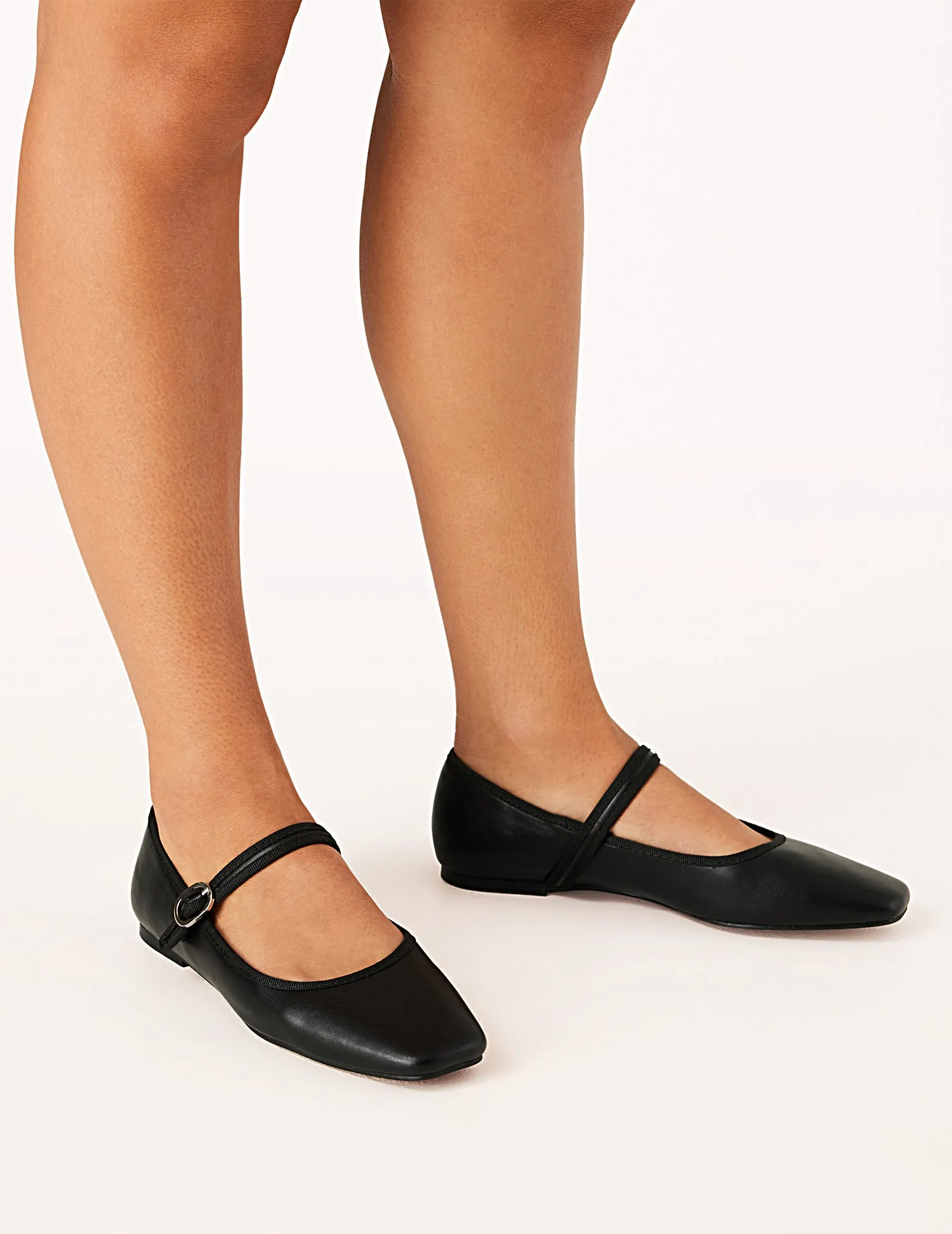 Eloise Black Vegan Leather Ballet Flats