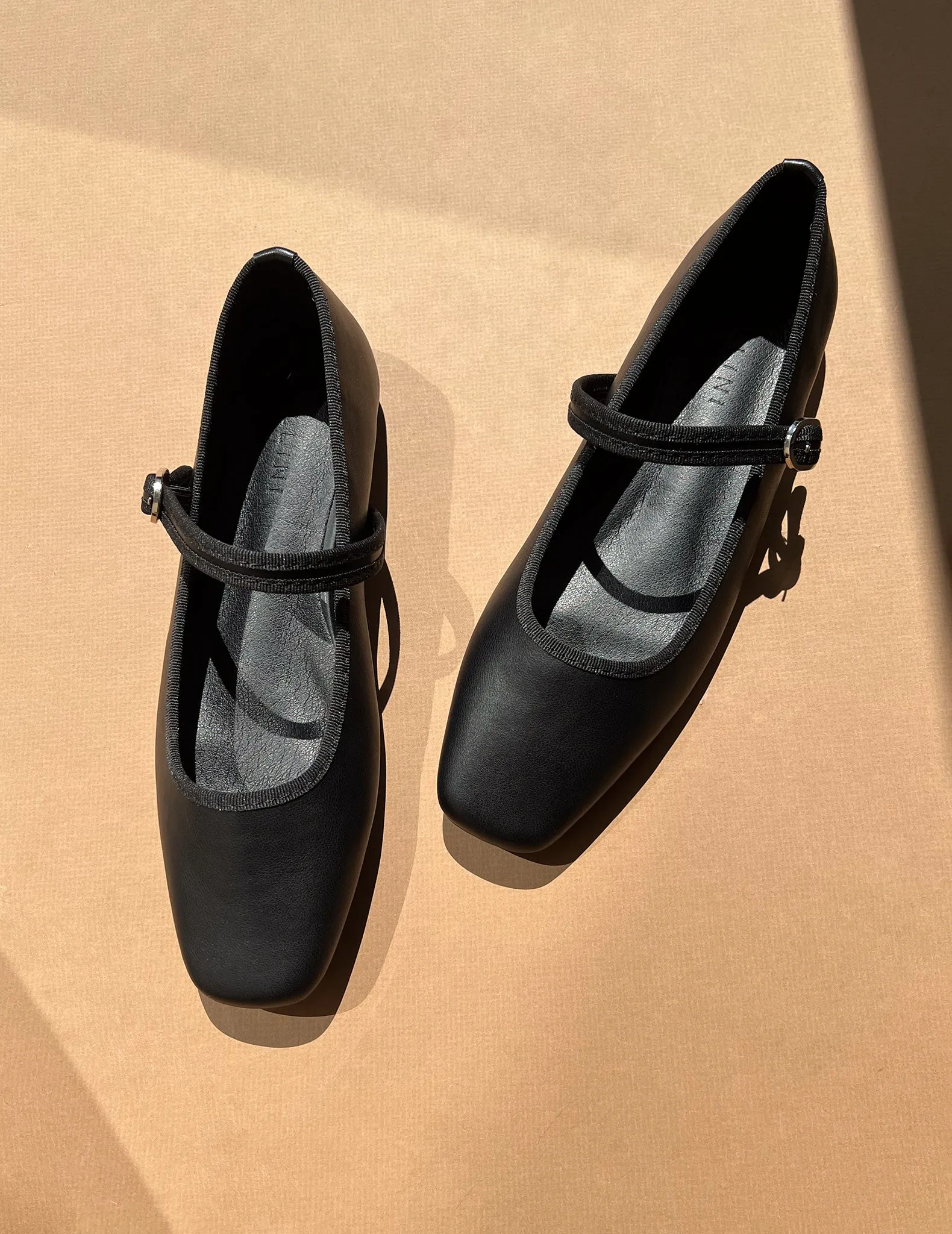 Eloise Black Vegan Leather Ballet Flats